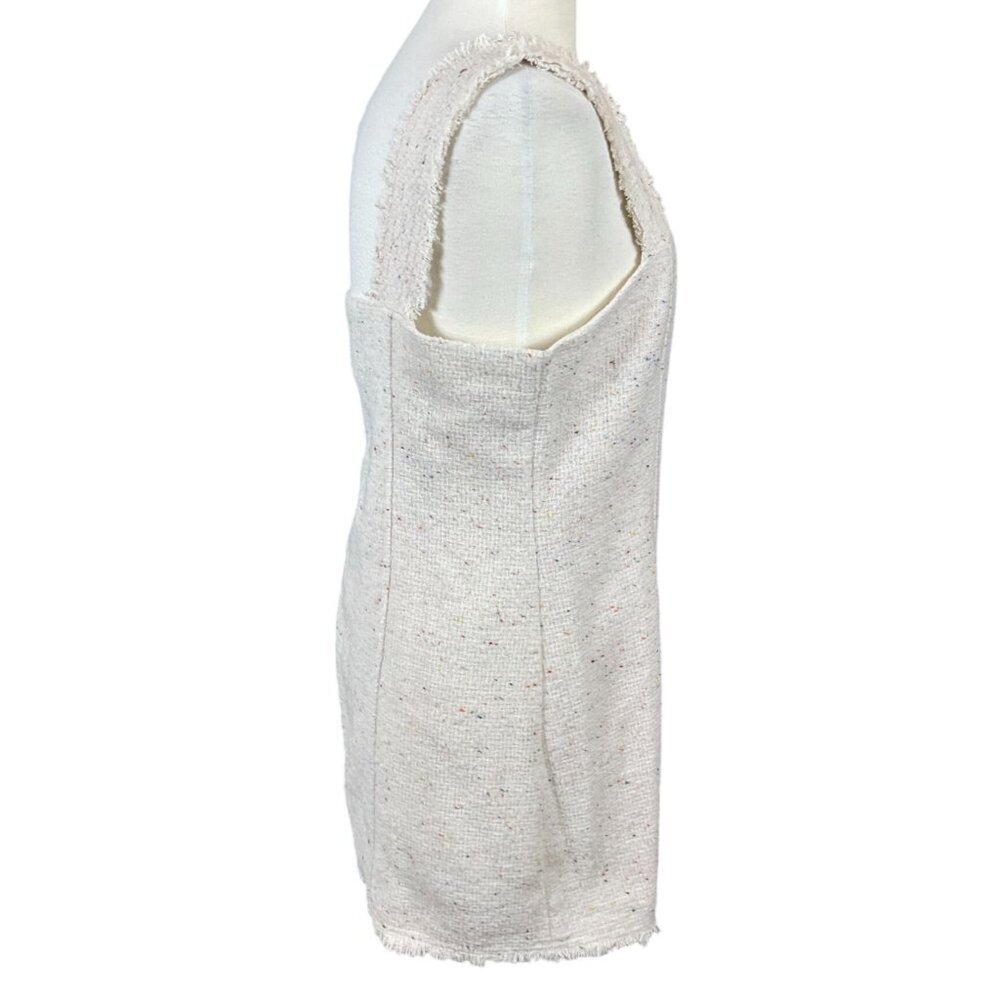 House of Harlow 1960 x Revolve Ivory Donegal Tweed Square Neck Mini Jumper Large - Picture 4 of 10